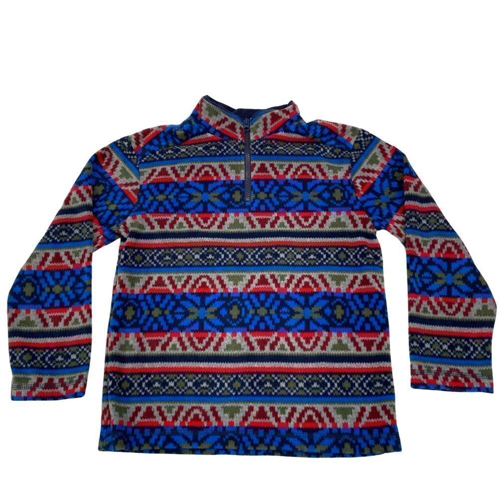 Gymboree Boys Multicolor Print 1/4 Zip Fleece Medium 7/8
